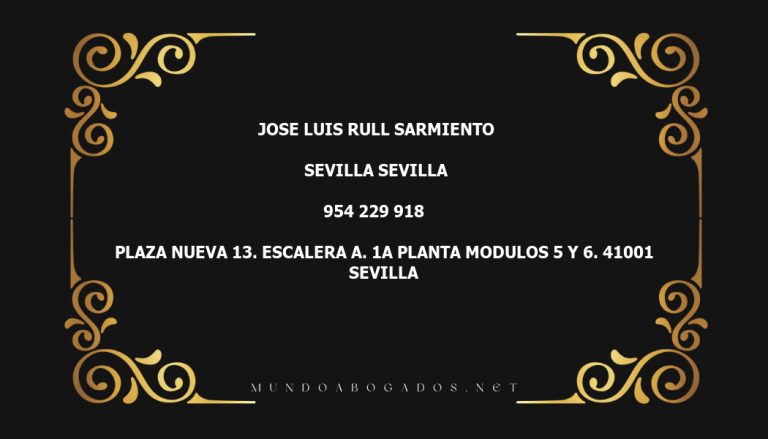 abogado Jose Luis Rull Sarmiento en la localidad de Sevilla