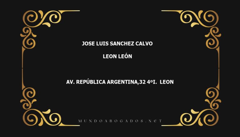 abogado Jose Luis Sanchez Calvo en la localidad de Leon