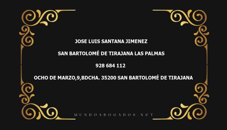 abogado Jose Luis Santana Jimenez en la localidad de San Bartolomé de Tirajana