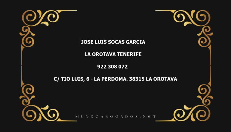 abogado Jose Luis Socas Garcia en la localidad de La Orotava