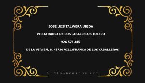 abogado Jose Luis Talavera Ubeda en la localidad de Villafranca de Los Caballeros