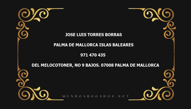 abogado Jose Luis Torres Borras en la localidad de Palma de Mallorca