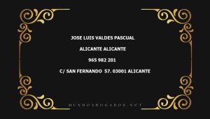 abogado Jose Luis Valdes Pascual en la localidad de Alicante