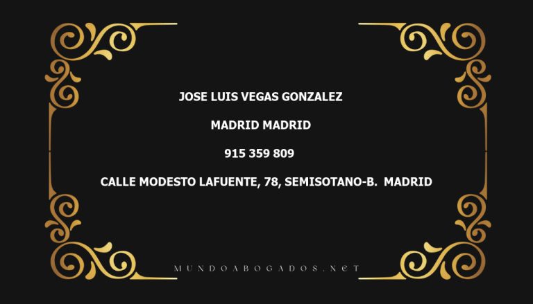 abogado Jose Luis Vegas Gonzalez en la localidad de Madrid