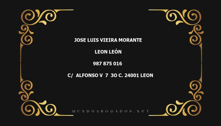 abogado Jose Luis Vieira Morante en la localidad de Leon