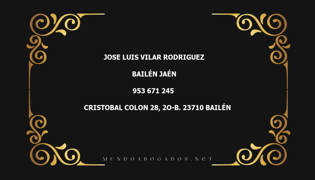 abogado Jose Luis Vilar Rodriguez en la localidad de Bailén