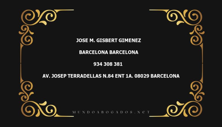 abogado Jose M. Gisbert Gimenez en la localidad de Barcelona