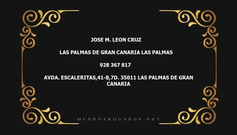 abogado Jose M. Leon Cruz en la localidad de Las Palmas de Gran Canaria