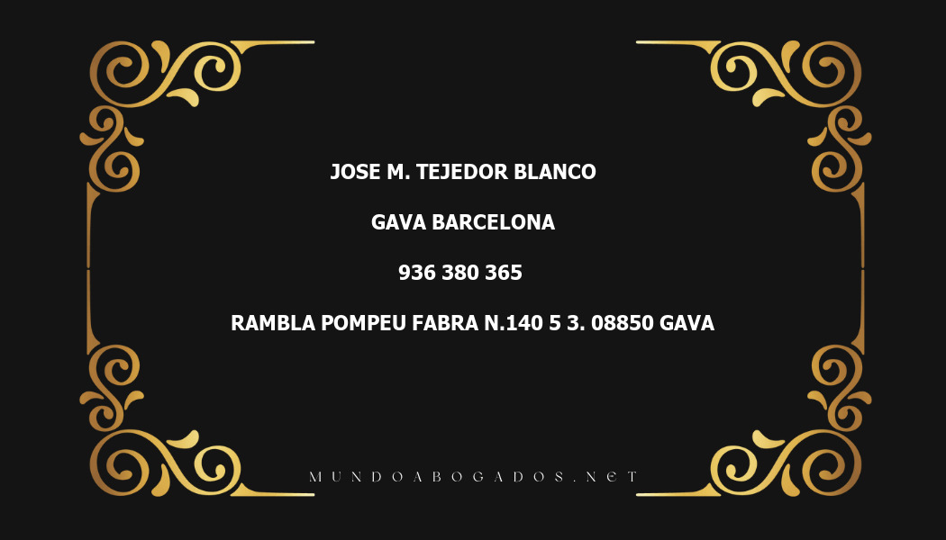 abogado Jose M. Tejedor Blanco en la localidad de Gava