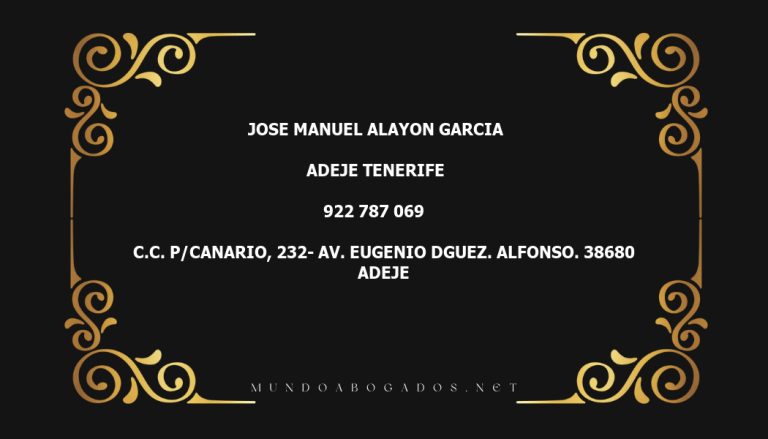 abogado Jose Manuel Alayon Garcia en la localidad de Adeje