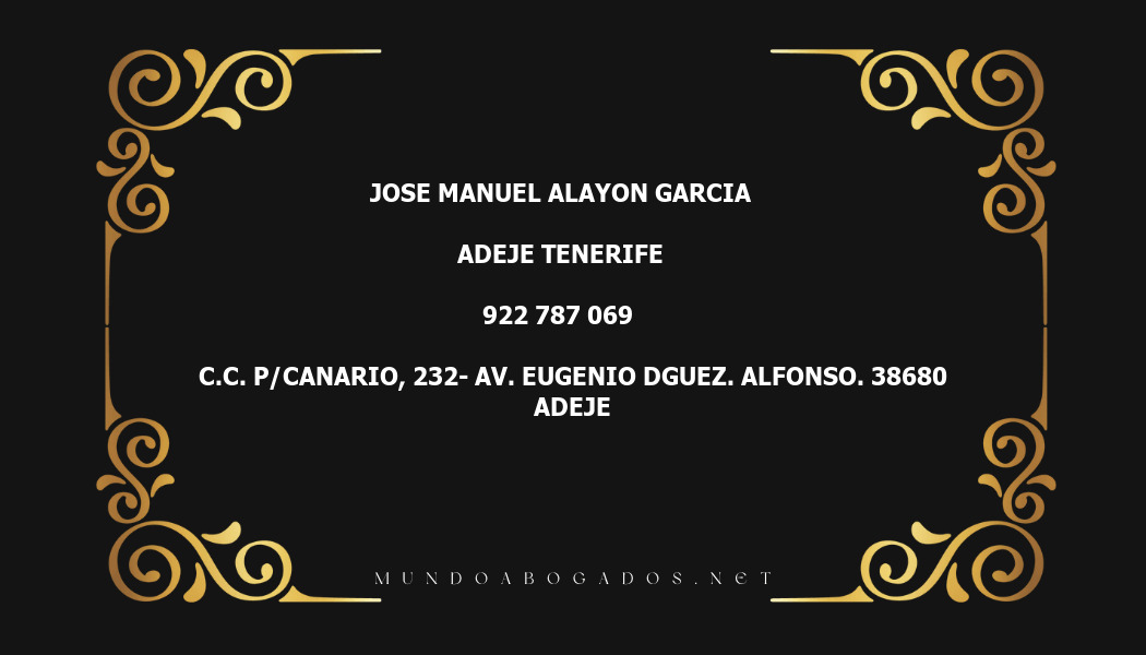 abogado Jose Manuel Alayon Garcia en la localidad de Adeje