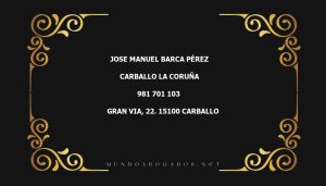 abogado Jose Manuel Barca Pérez en la localidad de Carballo