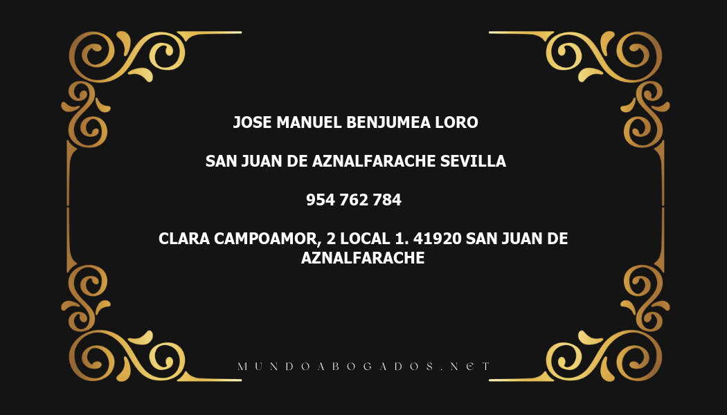 abogado Jose Manuel Benjumea Loro en la localidad de San Juan de Aznalfarache