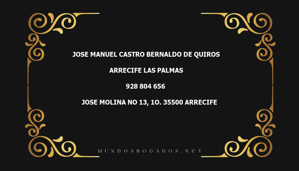 abogado Jose Manuel Castro Bernaldo De Quiros en la localidad de Arrecife