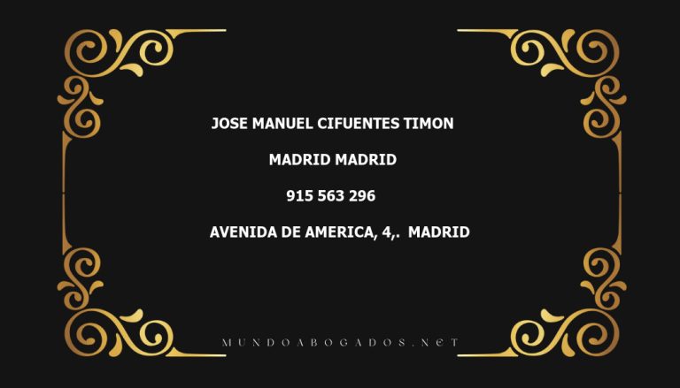 abogado Jose Manuel Cifuentes Timon en la localidad de Madrid