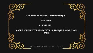 abogado Jose Manuel De Santiago Manrique en la localidad de Jaén