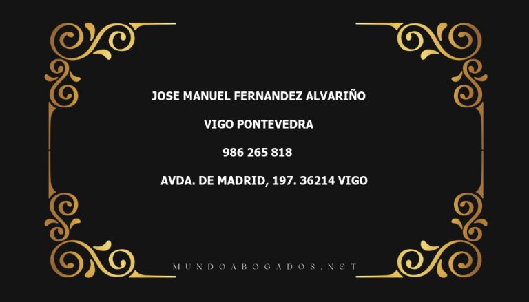 abogado Jose Manuel Fernandez Alvariño en la localidad de Vigo