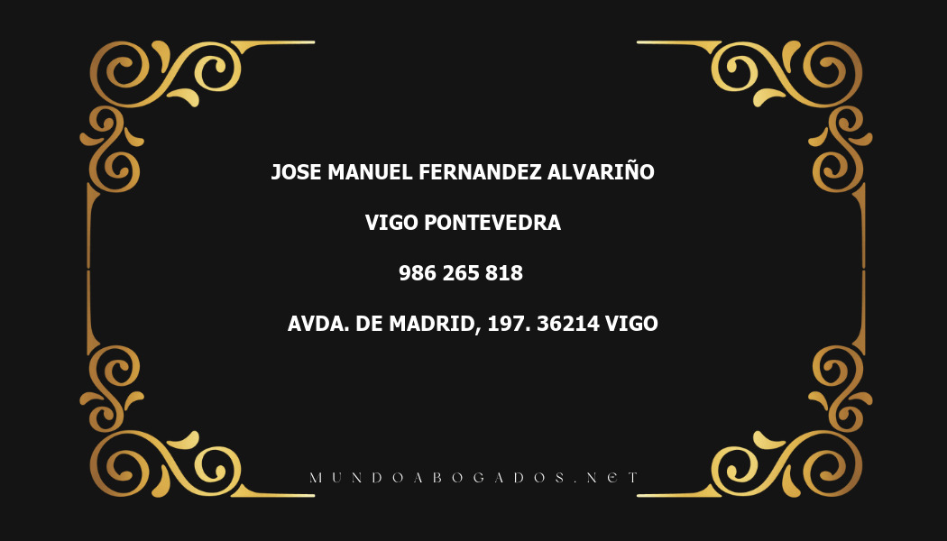 abogado Jose Manuel Fernandez Alvariño en la localidad de Vigo