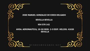 abogado Jose Manuel Gonzalez De Eiris Delgado en la localidad de Sevilla