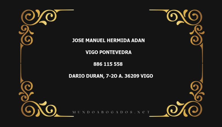 abogado Jose Manuel Hermida Adan en la localidad de Vigo