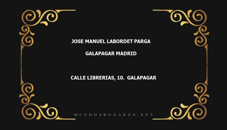 abogado Jose Manuel Labordet Parga en la localidad de Galapagar