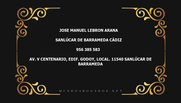 abogado Jose Manuel Lebron Arana en la localidad de Sanlúcar de Barrameda