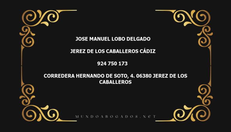 abogado Jose Manuel Lobo Delgado en la localidad de Jerez de los Caballeros