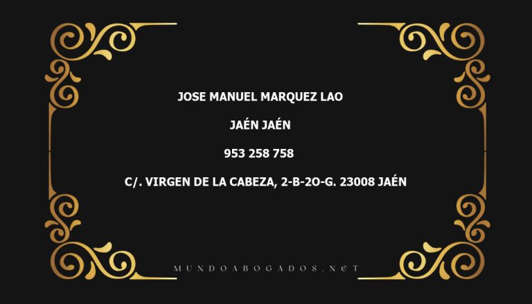 abogado Jose Manuel Marquez Lao en la localidad de Jaén