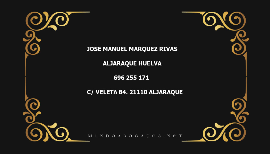 abogado Jose Manuel Marquez Rivas en la localidad de Aljaraque