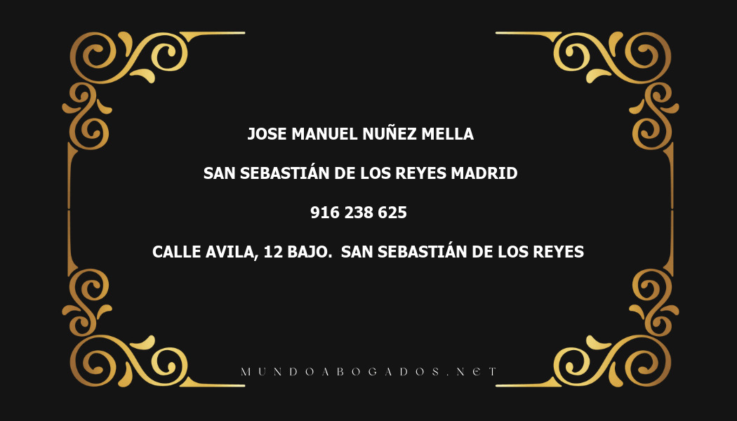 abogado Jose Manuel Nuñez Mella en la localidad de San Sebastián de los Reyes