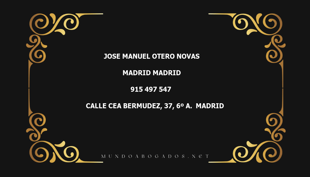 abogado Jose Manuel Otero Novas en la localidad de Madrid