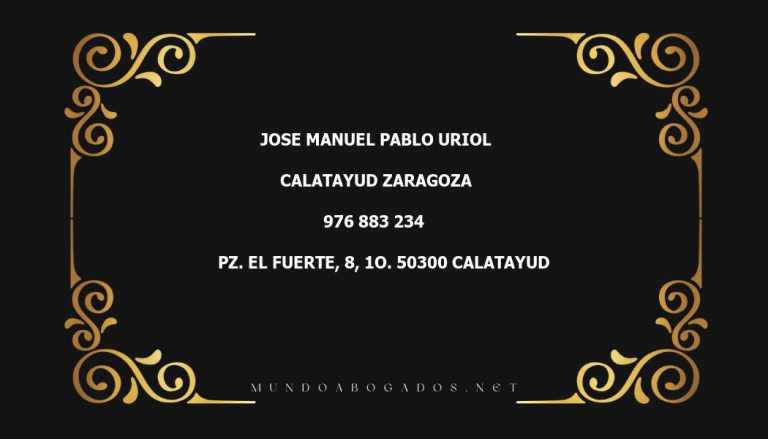 abogado Jose Manuel Pablo Uriol en la localidad de Calatayud