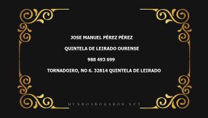 abogado Jose Manuel Pérez Pérez en la localidad de Quintela de Leirado