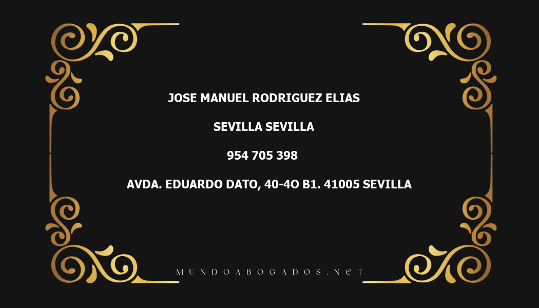 abogado Jose Manuel Rodriguez Elias en la localidad de Sevilla