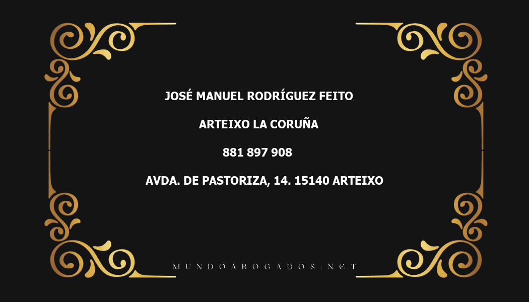 abogado José Manuel Rodríguez Feito en la localidad de Arteixo