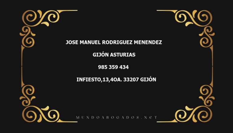 abogado Jose Manuel Rodriguez Menendez en la localidad de Gijón