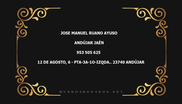 abogado Jose Manuel Ruano Ayuso en la localidad de Andújar