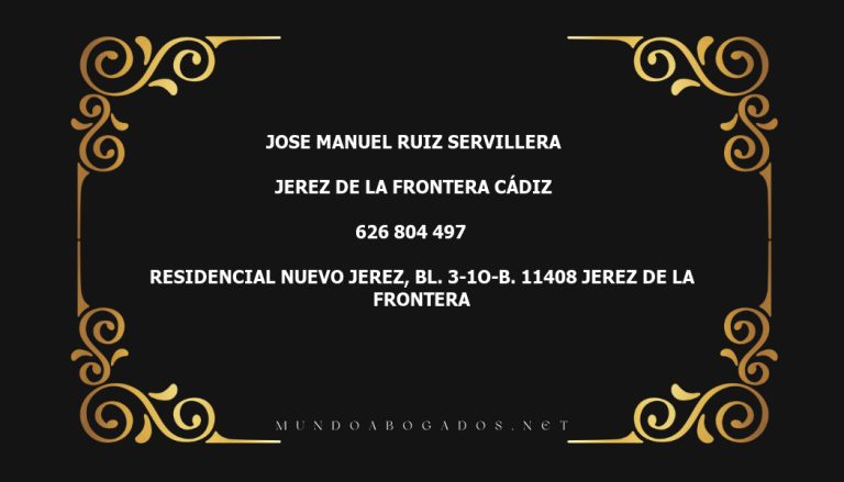 abogado Jose Manuel Ruiz Servillera en la localidad de Jerez de la Frontera