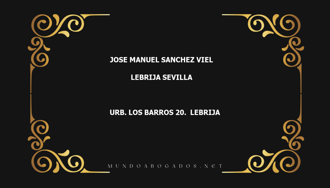 abogado Jose Manuel Sanchez Viel en la localidad de Lebrija