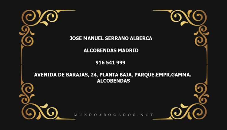 abogado Jose Manuel Serrano Alberca en la localidad de Alcobendas