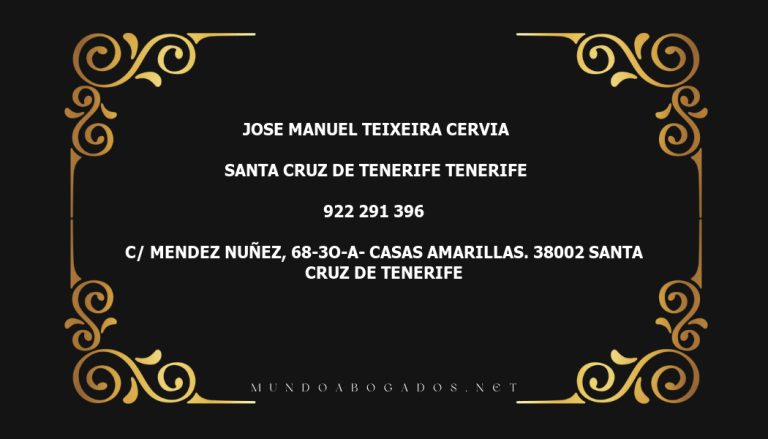 abogado Jose Manuel Teixeira Cervia en la localidad de Santa Cruz de Tenerife