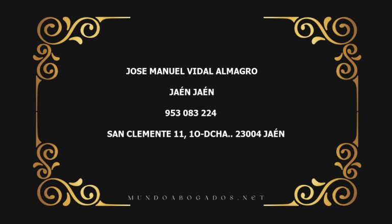 abogado Jose Manuel Vidal Almagro en la localidad de Jaén