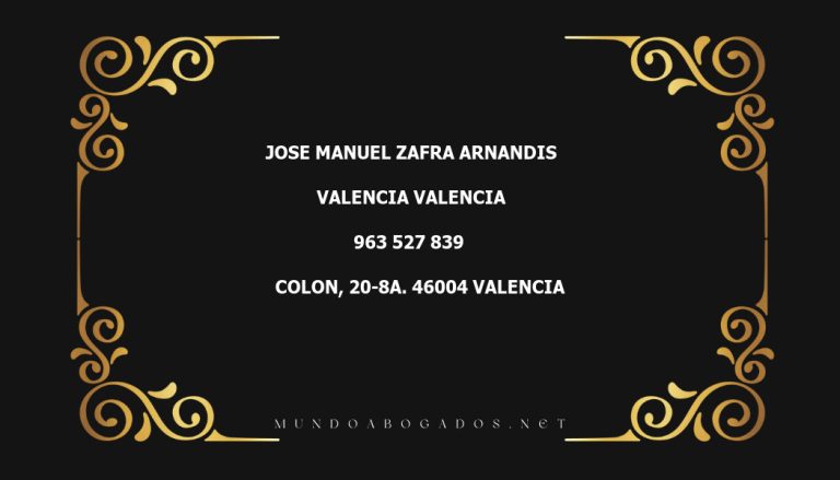 abogado Jose Manuel Zafra Arnandis en la localidad de Valencia