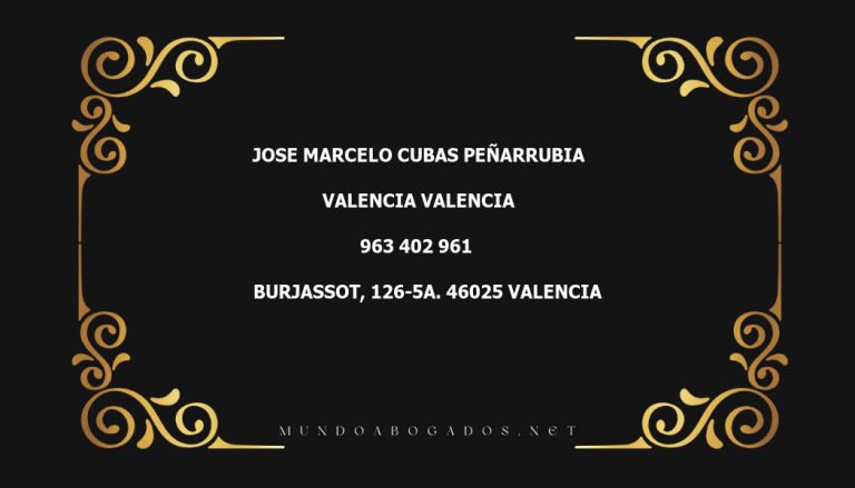 abogado Jose Marcelo Cubas Peñarrubia en la localidad de Valencia