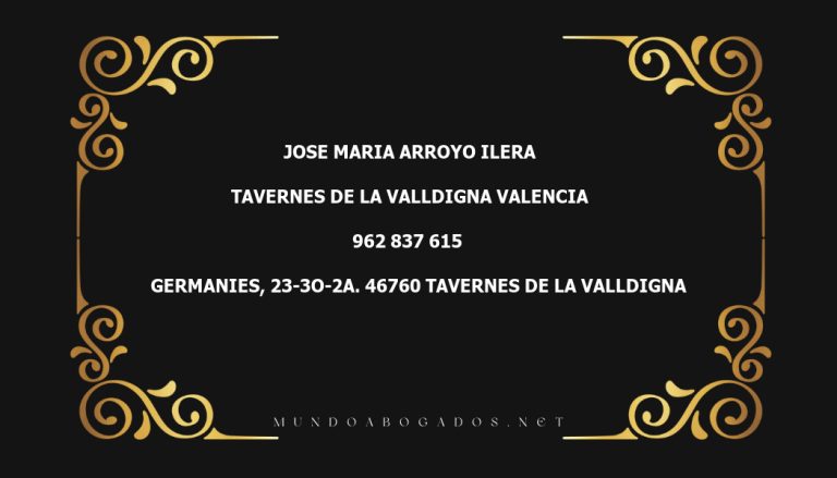 abogado Jose Maria Arroyo Ilera en la localidad de Tavernes de la Valldigna