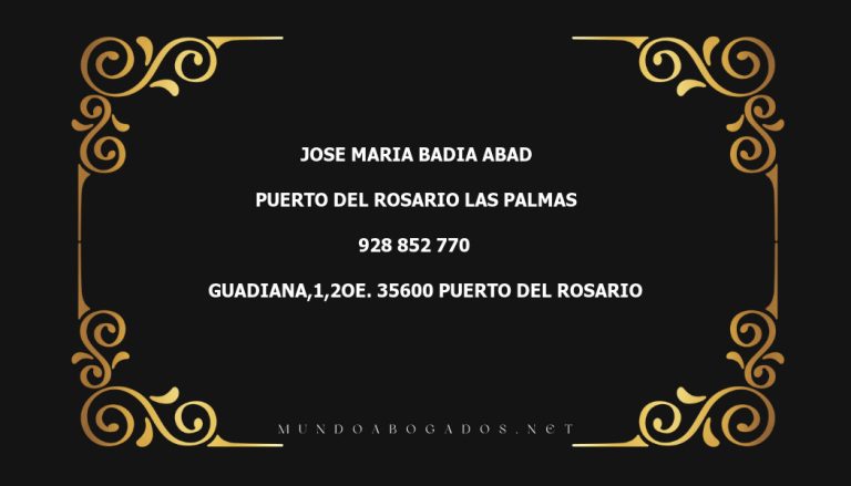 abogado Jose Maria Badia Abad en la localidad de Puerto del Rosario