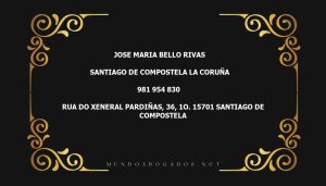 abogado Jose Maria Bello Rivas en la localidad de Santiago de Compostela