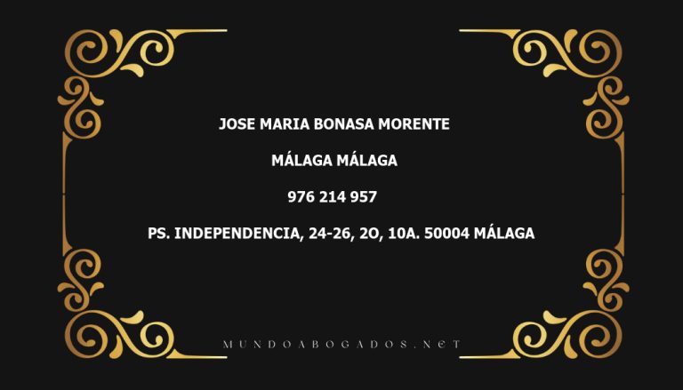 abogado Jose Maria Bonasa Morente en la localidad de Málaga