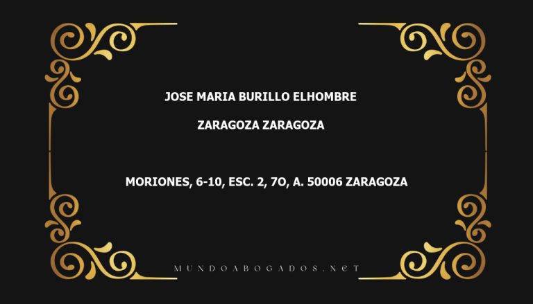 abogado Jose Maria Burillo Elhombre en la localidad de Zaragoza