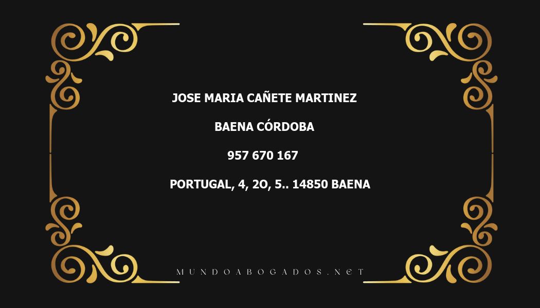 abogado Jose Maria Cañete Martinez en la localidad de Baena